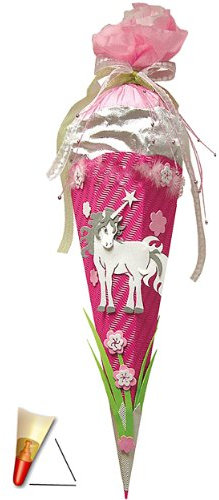 komplette Füllung - Circa 200 Teile - für Schultüte - BASTELSET - Einhorn - mit Holzspitze - für ALLE Zuckertüte Roth - ALLE Größen - 6 eckig Mädchen Pfer..