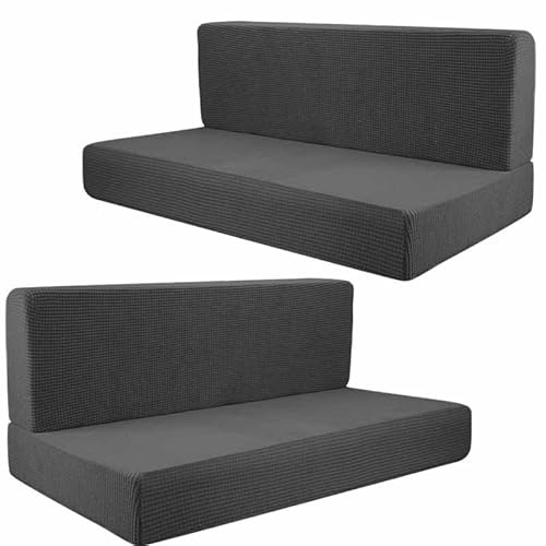 YWQJL Bezüge Für Wohnwagen Sitzgruppe 4 Stück Camper-Kissenbezüge, Rv-Sitzbezüge Möbelschutz, Sofa-Sitzkissenbezug Elastisch Einfach Zu Montierende Bankbezüg(Dark Gray,4)
