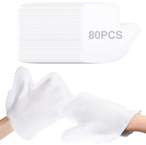 80PCS White Microfiber Dusting Gloves, Fish Scale Cleaning Duster Glove, Reusable Dry Wet Cleaning Gloves for Clean Window Slots Glass Kitchen Utensils Floors Desks