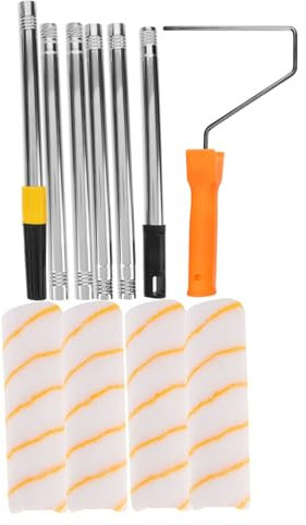 jojofuny Telescopic Rod Roller Brush Extended Paint Roller Replacement Covers for Tight Spaces