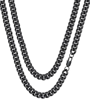 FaithHeart Halsband män pansarkedja rostfritt stål kedja damer kubanska kedjor 6 mm/10 mm/14 mm bred herrkedja smycken tillbehör kedjelängd 36 cm till 75 cm valbar, 50 cm