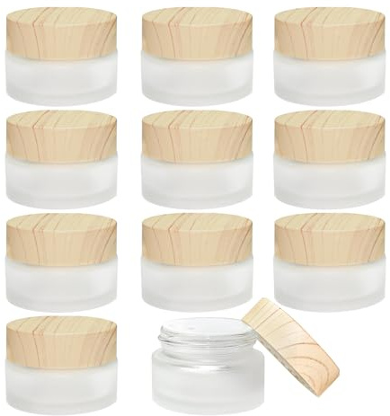 11 stycken glasburkar, matt glasburkar 20 ml, krämburkar för fyllning, krämburk tom av matt glas, resekosmetikabehållare för kosmetika, läppbalsam, lotioner, krämer