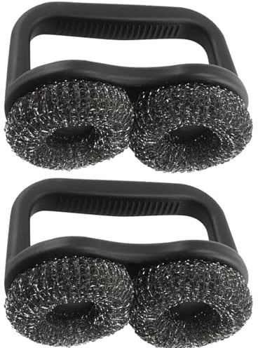 Tadoiooy Grillbürsten, Grillpinsel Grill, 2pcs Edelstahl Doppelkissen Grill Reinigung