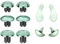 Hzxkqmil Baguettes de Pouce en Métal pour PS5 Edge Manette, 6 Joystick Stick Analogiques 4 Palettes Arrière Boutons de Déclenchement Interchangeable pour PS5 Edge, Vert Clair