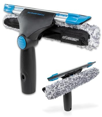 Vero Shine Kit de nettoyage professionnel 2 en 1 pour vitres - 250 mm - Sans traces, durable, facile à utiliser