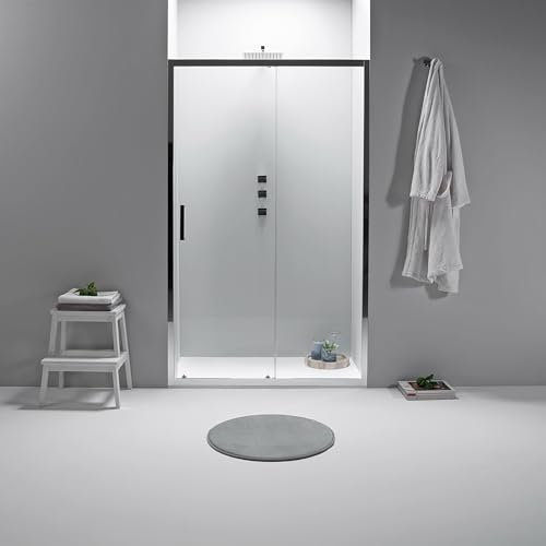 Porta Doccia Nicchia Scorrevole 100 x 190 cm - Vetro Temperato 6 mm, Trasparente, Profilo Cromato, Chiusura Magnetica e Sistema Antigoccia - Facile da Installare e Pulire