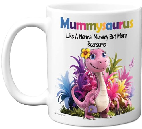 Stuff4 Mummy, Roarsome Mummysaurus Mug | Happy Birthday Gifts for Mummy from Son Daughter, Dinosaur Mother's Day Presents, 11oz Ceramic Dishwasher Safe Premium Mugs