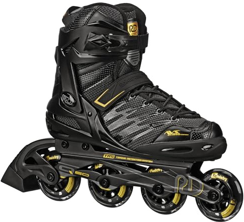 Roller Derby AERIO Q-60 Men's Inline Skates, Black/Gold, Size 10