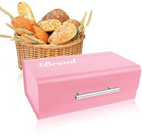 HNCY Panera Vintage de Metal, Paneras Para Guardar el Pan, Paneras Cocina Cajas de Almacenamiento, con Asa de Acero Inoxidable y Bolsa de Lino, Frescura Sostenible, Para Cocina Encimera