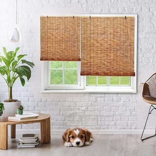 Fenster Rollo Bambus 45 50 80 110 135 150 cm, Schilf Vorhang Raffrollos, Seitenzugrollo for die Terrasse, Lichtfilter Wärmeschutzrollo(150 x 110 cm)