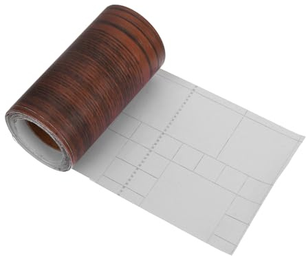 DECOMELODY Selbstklebendes Vielseitig 12cm Breit Holzmaserungsband aus Pvc für Möbelreparatur und Wanddekoration im Büro und Zuhause