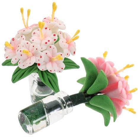 Kisangel 2pezzi Pianta in Vaso in Miniatura Accessori Per Case Delle Bambole Mini Fiori in Vaso Per Case Delle Bambole Decorazioni Per Micro Paesaggi Mini Giocattoli Fiori Bonsai Bonsai in