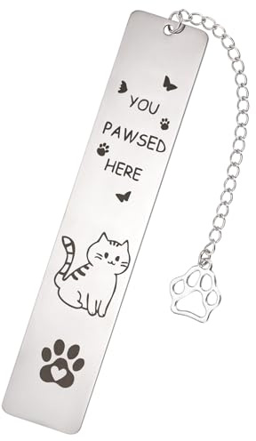 JSRQT Metall Lesezeichen Katzen Personalisierte Inspirierendes Bookmark mit Anhänger Süßes Buch Abschluss Geschenk Buchzubehör mit Geschenkbox für Lehrer Freunde Leseratten Frauen Buchliebhaber