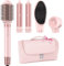 MESCOMB Air Styler & Sèche-cheveux 5 en 1 Brosse Soufflante avec Ucleurs Auto-Wrap, Brosse Ovale, Pas de Dommage Thermique, Style Polyvalent pour Tous Types de Cheveux, Trousse de Rangement