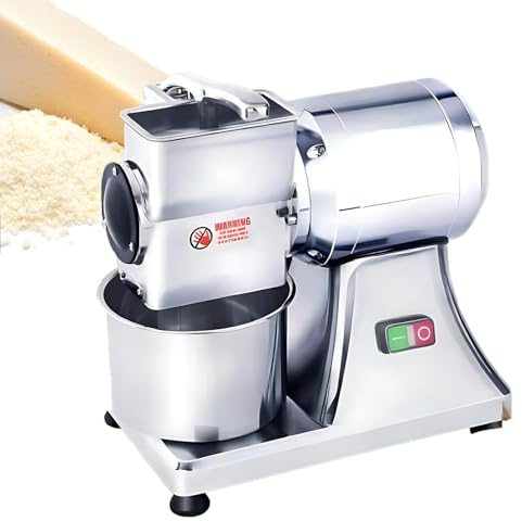 SHEUAO Rallador De Queso Eléctrico,220V,550W,Rallador Grande De Queso Comercial,Mantequilla,Pan,Salvado,De Acero Inoxidable,con Un Rendimiento De 40 Kg/Hora