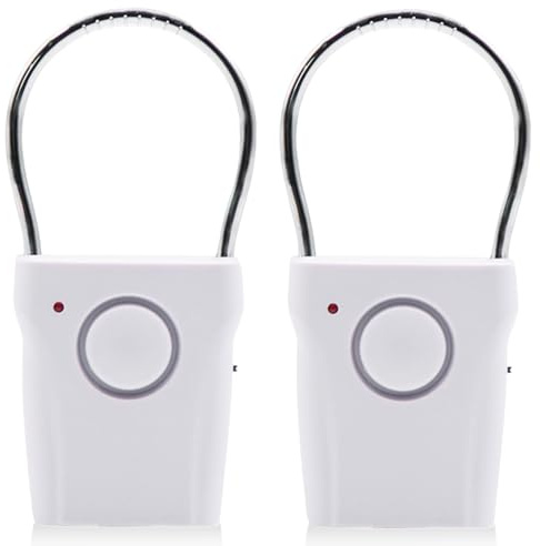 2 stycken dörrhandtag, larmsystem 120 dB, elektroniskt larmsystem, dörr- och fönsterlarm med vibrations- och touch-sensor, trådlöst inbrottsskydd, larmsystem för hem, hotell, kontor, husbil, vit