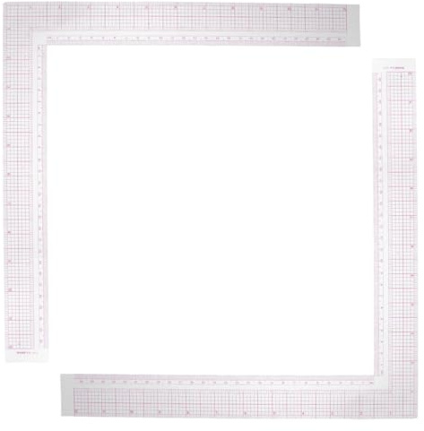 TOVINANNA Righello da Sarto Trasparente 2 26 CM Angolo Retto per Cucito e Creazione Modelli Strumento di Misurazione Professionale per e Design Moda Compatto e Durevole per Sartoria