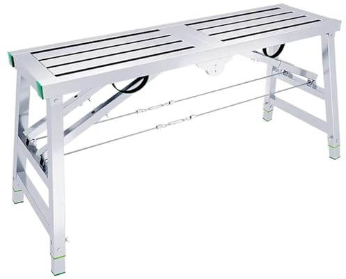 WXPGFEQ Ponteggio Pieghevole Multifunzione con Altezza Regolabile e Portata di 400 kg. Torre di ponteggio Leggera e Portatile per Scala, Sgabello e Panca. Struttura Resistente in Acciaio al Carbonio