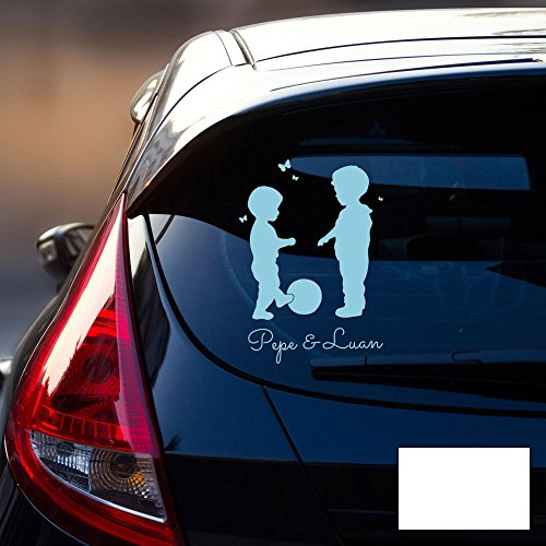 Autotattoo Autoaufkleber Stoßstangenaufkleber Heckscheibe Jungs Kinder mit Ball und Wunschnamen M2195 - ausgewählte Farbe: *weiß* ausgewählte Größe: *S - 18cm breit x 25cm hoch*