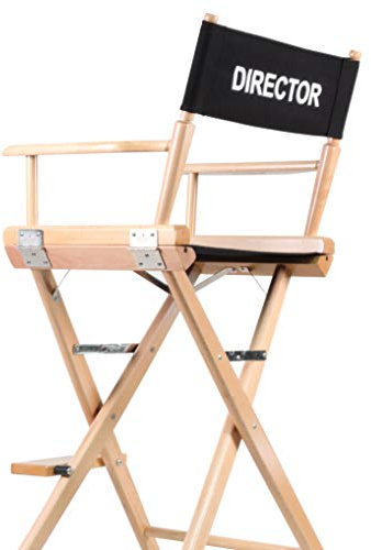 Filmcraft Professional Grade Studio Director's Chairs (30 Bar Height, Natural Finish, Printed Director Canvas)