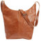 LECONI große Umhängetasche Damen Schultertasche praktische Ledertasche für Frauen Beuteltasche Vintage-Style Damentasche Shopper aus echtem Leder 34x34x11cm cognac LE0055-buf