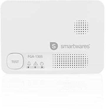 Smartwares Carbon Monoxide Detector - 10 Year Sensor - Test Button - Batteries Included - FGA-13051