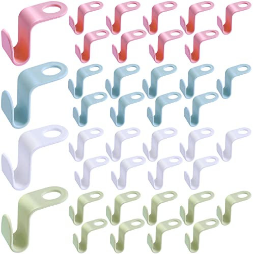 40 Pcs Clothes Hanger Connector Hooks, Multicolor Hanger Connector Hooks Super Space Saving Wardrobe Organise for Garderobe Closet
