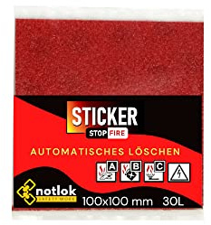 notlok Safety Work Band für Automatische Feuerlöschung in Sicherungskästen oder Netzwerkschränken | Löscht in nur 90 Sek | Alternativ zu ABC Feuerlöscher Serverschränke und Verteilerkasten | 10x10cm
