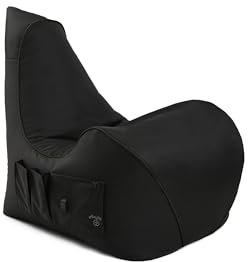 BuBiBag Gaming Sitzsack zum Zocken mit Anschluss zum Laden & Taschen, Halterung, Game Sessel für Kinder und Erwachsene, Beanbag Indoor und Outdoor - Flashbag (Anthrazit)