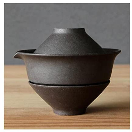 Reise Kung Fu Tee Set 200 ml japanische Teekanne aus Keramik, Wasserkocher, Teezubereitung, Gaiwan, Teetasse für Puer, 1 Schüssel, 2 Tassen, Tee-Set, Retro-Rohkeramik-Trinkgeschirr