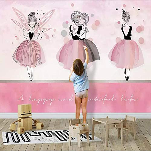 Wandmalerei Rosa Ballerina | Tapete | Wandkunst | Wandbild | Bild | Fototapeten | Hintergrundbilder | Wandbild Wal 3D Wallpaper Wohnzimmer Die Wand Für Schlafzimmer Wandbild Bordüre 250(B) x175(H) cm