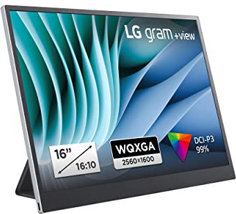 LG gram +View 16MR70, 16 Zoll +View für LG gram Portable Monitor, mit USB Typ-C, 45 W Power Delivery