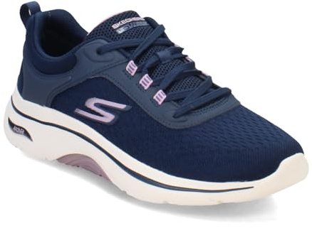 Skechers Women's Go Walk Arch Fit 2.0 Balin Sneaker, Navy/Lavender, 10