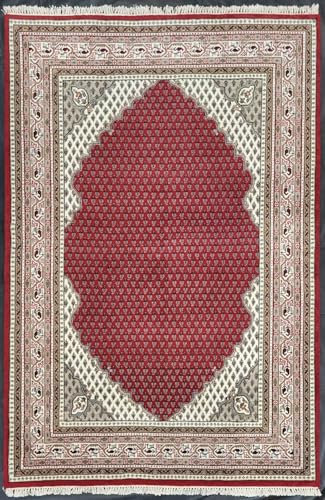 RUG Studios Teppich SAROUGH MIR CORNER ROYAL | Farbe: Rot | Größe: 171 x 243 cm | Orientalisch | Umrandung | orientalisch | gemustert | glamourös | Klassisch | Landhaus | Modern | elegant | Orientalis