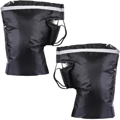 LINSOCLE Lenkerstulpen für Fahrrad und Motorrad, Warm Wasserdicht und Winddicht, ideal für kaltes Wetter, mit reflektierenden Streifen und Plüschigem Innenfutter, universell