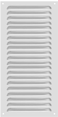 PATIKIL 8 x 16 Inch Aluminum Vent Cover, Screen Air Grille Ventilation Cover HVAC Louvered Grill for Home Kitchen Fireplace Bathroom Wall Ceiling, Silver Tone