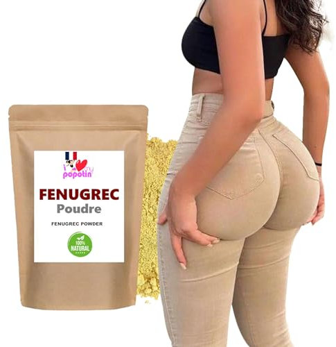 Poudre de Fenugrec 100% Naturelle - Fenugrec Moulu Premium Français pour Grossir le Fessier, Développer les Hanches et Galber la Poitrine - Volume & Fermeté du Corps - 100 g -I Love My Popotin