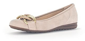 Gabor Damen Klassische Ballerinas, Frauen Flats,Ballerinen,Halbschuhe,Sommerschuhe,Slipper,Ballerina-Schuhe,flach,Oak (Uni+Gold),39 EU / 6 UK