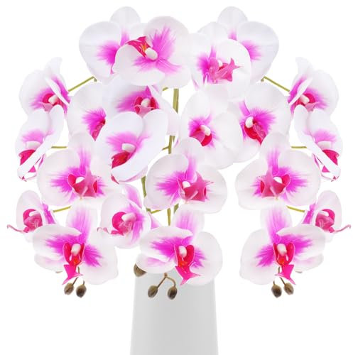 Gresorth 76cm Künstliche Orchidee Blumen Dekoration Faux Phalaenopsis Pflanze Gefälschte Super Lang Blumenstrauß Verzierung Blumen Anordnung Partei Büro Gekonnt - 3 Stück