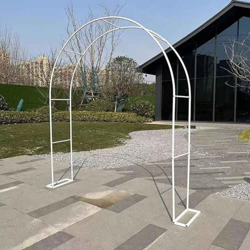 WCQSYY Extérieur Arche De Jardin en Métal Résistant Aux Intempéries pour Le Soutien des Vignes, Décoration De Jardin, Plantes Grimpantes,Blanc,W1.4M*H2.3M