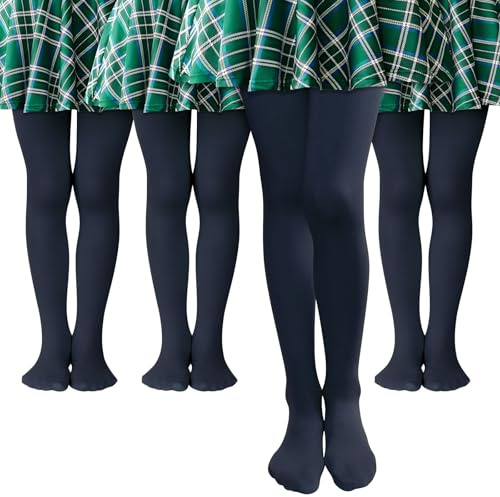 MK MATT KEELY 4 Pares Medias Ballet Niñas Leotardos Azul Marino Niño Leggins Gimnasia Ritmica Niña para Fiesta Danza Uniforme,6 7 8 Años