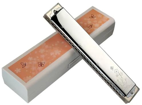 Professional Mundharmonika Mundharmonika Tremolo 24 Löcher Professionelle Armonica Transparent ABS Kamm Mund Orgel Musikinstrumente(DB Tone)