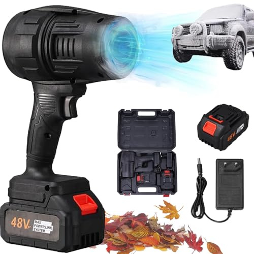 Soplador Turbo Jet, 2025 Nuevo Soplador De Aire Potente, Soplador InaláMbrico Air Force, Plumero De Aire InaláMbrico Turbo Super Power, for Secado Y Limpieza De AutomóViles (Negro)