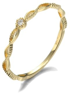 Wycian Eheringe Diamant, Vorsteckring Gold 18K Gelbgold Diamant Runde Form Größe 58 (18.5) für Damen Hochzeit