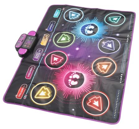 Bnineteenteam Cookeeze Makery Kids Tanzmatte für 2 Spieler Interactive Electronic Dance Pad mit Musik und Herausfordernden Spielmodi für Geschwister oder Freunde