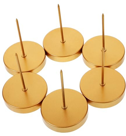 COMPUKAS 6 Pezzi Piattini Portacandele Rotondi in Dorati Supporti Decorativi per Candele per Decorazioni Camera da Pranzo e Feste Natalizie