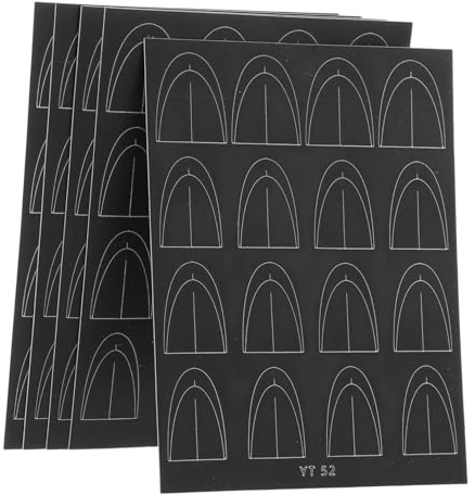 Homoyoyo Feuilles Autocollants Manucure Profonde pour Ongles de 5 en Papier Noir, Auto-adhésifs Positionnement Précis et Styles Variés pour Décoration Élégante