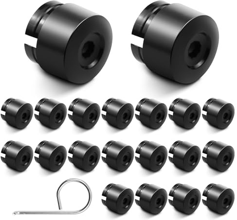20 Pcs Tapas Tuercas 19mm, Tapones Tornillos Ruedas Coche, Tapas para Tuercas de Rueda de Coche, Coche Rueda Tuerca Cubiertas, para Transporter T5 T6 2003-2020, con Herramienta de Extracción, Negro