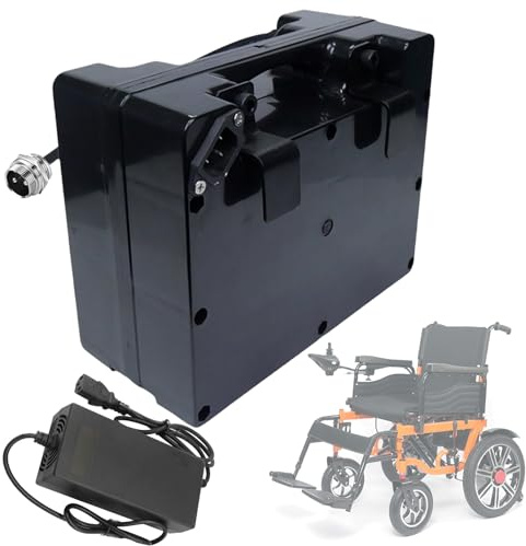 SSCYHT Rechargeable Battery 24V 10Ah 12Ah 18Ah 25Ah 50Ah 60Ah 70Ah 20Ah Lithium Battery 24V Electric Wheelchair Batteries for 200W - 1600W Motor Kit with Charger,24V20Ah GX20 Male