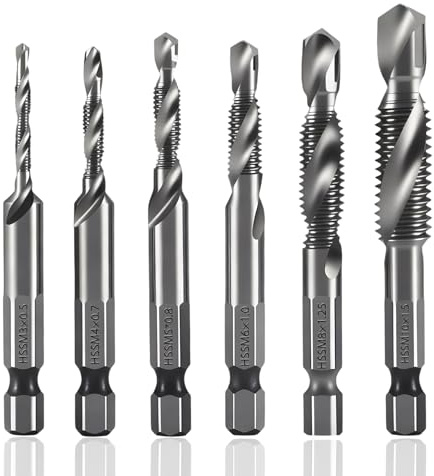 6 punte filettanti per metallo, HSS, maschio a spirale, bullone